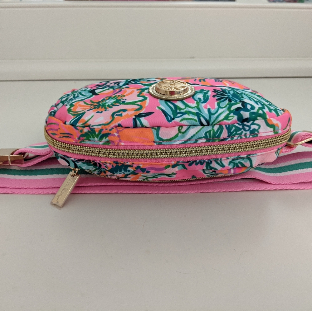 NWOT! Lilly Pulitzer Jeanie Belt Bag In Soleil Pink Perfect Poppy - Picture 5 of 14